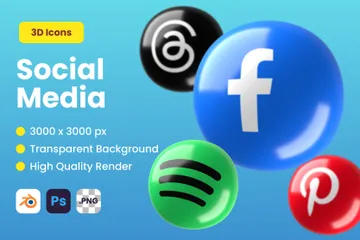 Free Social Media 3D Icon Pack