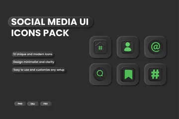 Free Social Media UI 3D Icon Pack
