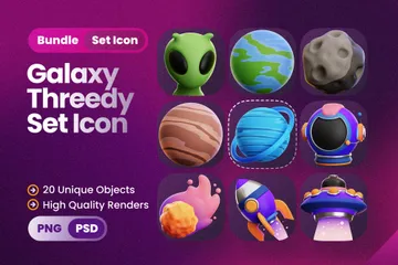 Space Galaxy 3D Icon Pack