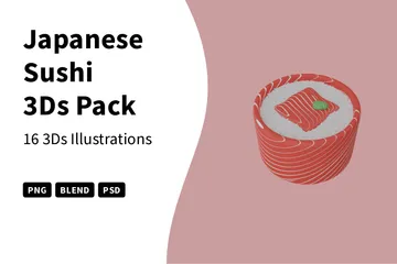 Free Sushis japonais Pack 3D Icon