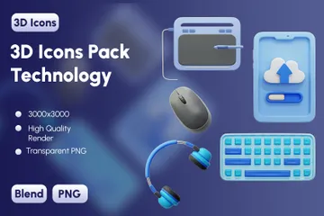 Free Tecnología Paquete de Icon 3D