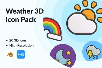 Free 날씨 3D Icon 팩