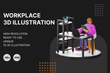 Freelancer Workspace Essentials 3D Illustration Pack