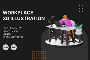 Freelancer Workspace Essentials 3D Illustration Pack