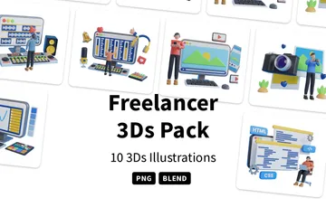 Freiberufler 3D Illustration Pack