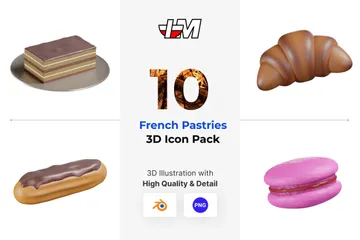 French Pastries 3D Icon Pack