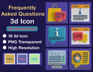 Frequently Asked Questions 3D Icon Pack