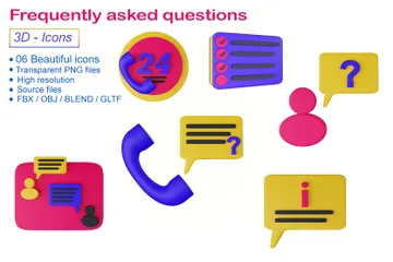 Frequently Asked Questions 3D Icon Pack