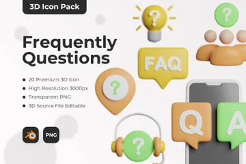Frequently Questions 3D Icon Pack