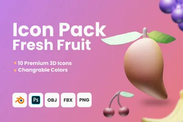 Fresh And Sweet Fruit 3D Icon Pack