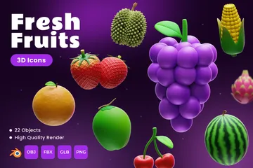 Fresh Fruits 3D Icon Pack