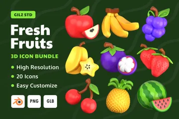 Fresh Fruits 3D Icon Pack