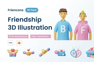 Freundschaft 3D Illustration Pack
