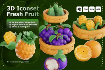 Frisches Obst 3D Icon Pack