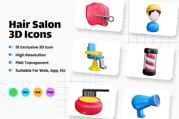 Friseur 3D Icon Pack