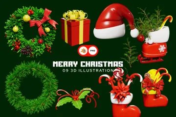 Frohe Weihnachten 3D Icon Pack