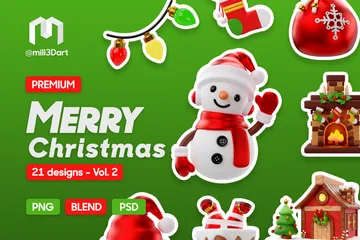 Frohe Weihnachten 3D Icon Pack