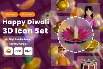 Frohes Diwali 3D Icon Pack