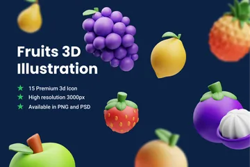 Früchte 3D Illustration Pack