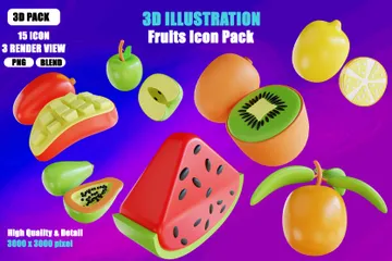 Früchte 3D Icon Pack