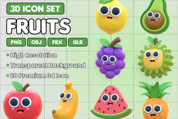 Früchte 3D Icon Pack