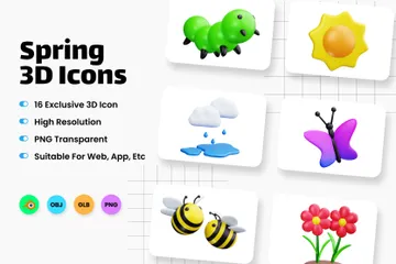 Frühling 3D Icon Pack