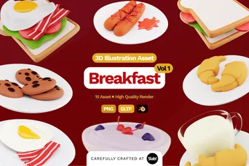 Frühstück 3D Icon Pack