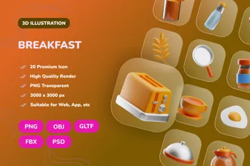 Frühstück 3D Icon Pack