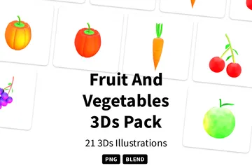 Fruit And Vegetables 3D Icon Pack