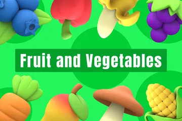 Fruit And Vegetables 3D Icon Pack