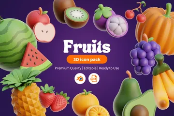 果物 3D Iconパック