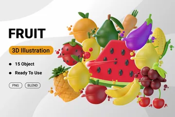 Fruits And Vegetables 3D Icon Pack
