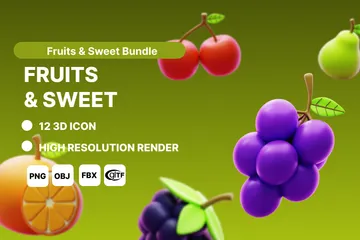 FRUITS & SWEET 3D Icon Pack