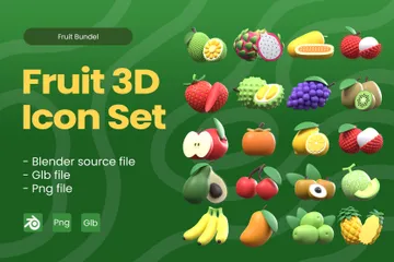 Fruta Pacote de Icon 3D