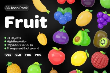 Fruta Pacote de Icon 3D