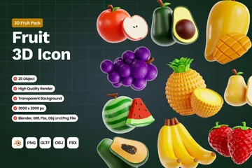 Fruta Pacote de Icon 3D