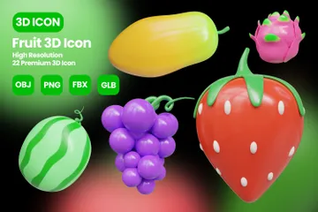 Fruta Pacote de Icon 3D