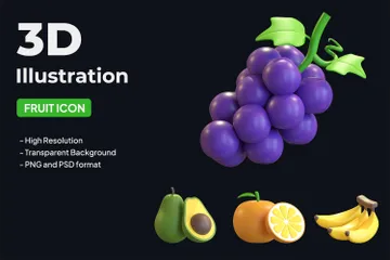 Fruta Paquete de Illustration 3D