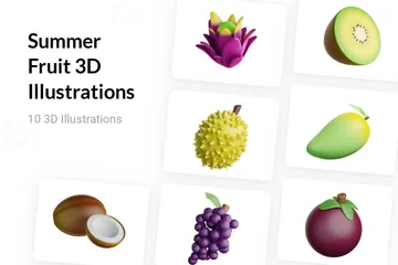 Fruta de verão Pacote de Illustration 3D