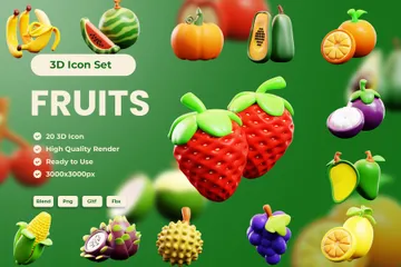 Frutas Pacote de Icon 3D