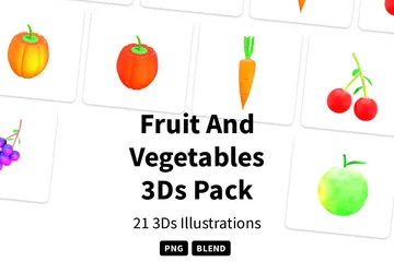 Frutas e vegetais Pacote de Icon 3D