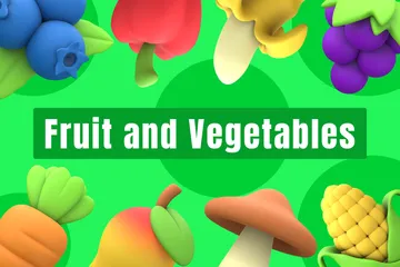 Frutas e vegetais Pacote de Icon 3D