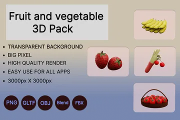 Frutas e vegetais Pacote de Icon 3D