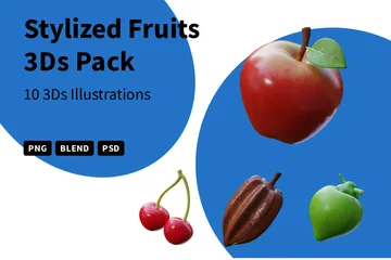 Frutas Estilizadas Pacote de Icon 3D