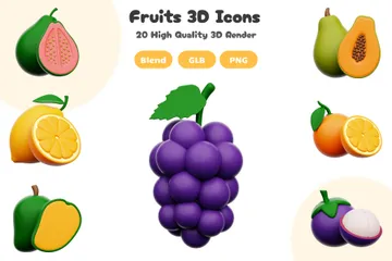 Frutas frescas Paquete de Icon 3D