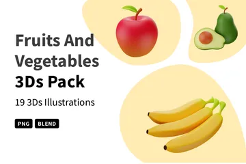 Frutas y vegetales Paquete de Icon 3D