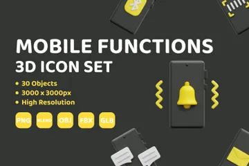 Funções móveis Pacote de Icon 3D