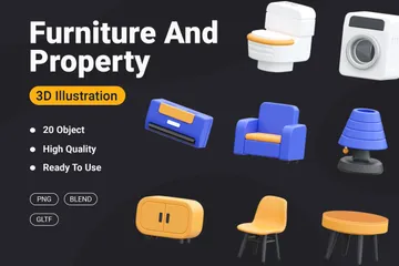 Furniture And Property 3D Icon Pack