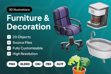 Furniture & Decoration 3D Icon Pack