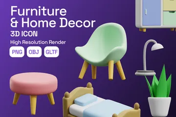 家具とインテリア 3D Iconパック